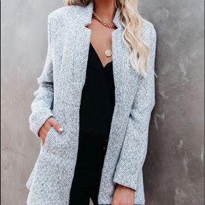 Tayshia Pocketed Coat - Heather Grey